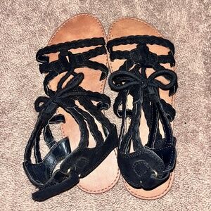 Black and Tan Sandals
